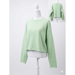 Target Wild Fable Mint Green Cropped Crewneck Sweatshirt Women Size Medium